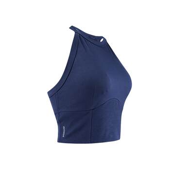 ເສື້ອຢືດກິລາ Decathlon breathable slim fit ກັນ shockproof underwear with chest pads sleeveless off-shoulder yoga fitness bra SAS1