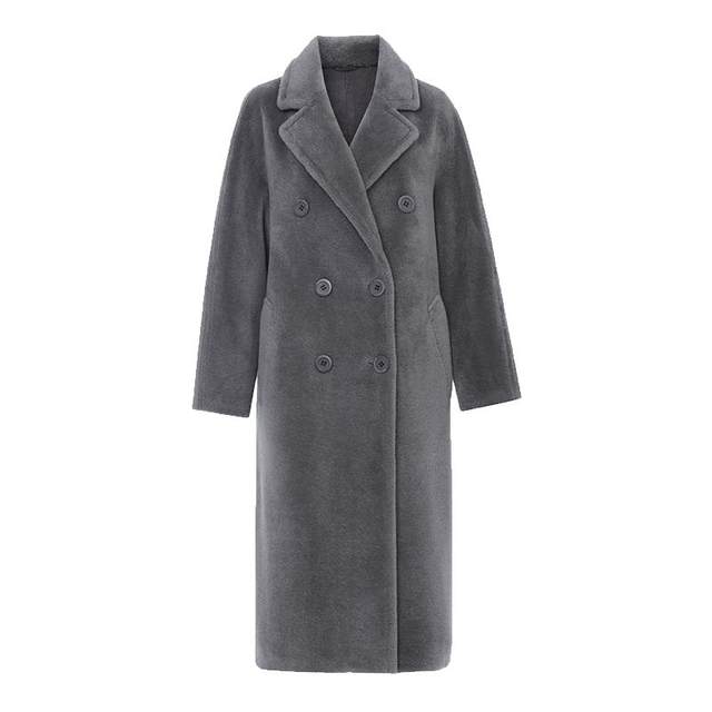 Langzi's French retro and fashionable pellet wool coat for women's mid-length winter new imitation
