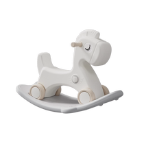 Baby rocking horse small wooden horse childrens toys baby household anti-fall three-in-one rocking horse and yo-yo car two-in-one