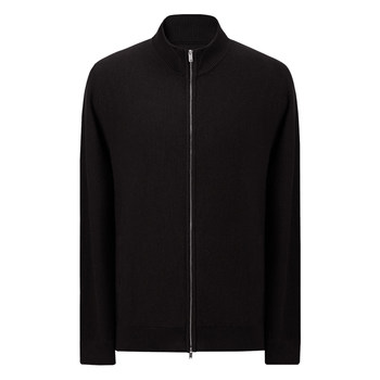 Cashmere cotton blended turtleneck cardigan sweater jacket