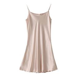 ຊຸດນອນສຳລັບແມ່ຍິງ summer ice silk suspender skirt thin sexy nightgown high-end silk beautiful back loose short skirt home wear