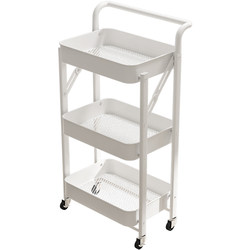 Trolley Storage Rack, Mobile Bookshelf, Floor-Standing Foldable Multi-Layer Gap Storage Rack for Snacks and Toys, Bedroom and Living Room