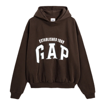 Gap mens and womens autumn and winter LOGO campus style loose carbon soft-wear pullover sweatshirt couple tops 762528