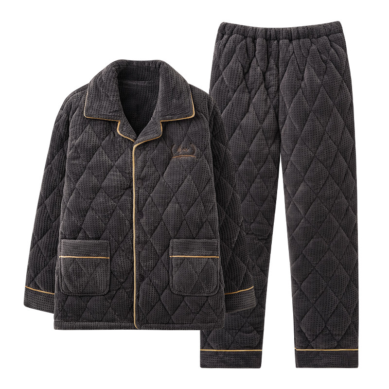 Thick men's winter dad middle-aged and elderly cold-proof pajamas