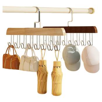 Baicaoyuan suspender wavy 8 hook wooden clothes rack multifunctional