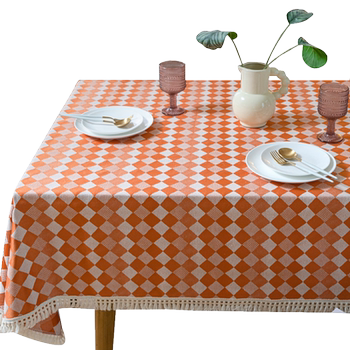 Flower and tree nordic light luxury thickened cotton and linen tassel tablecloth Flower and tree nordic light luxury thickened cotton and linen tassel tablecloth