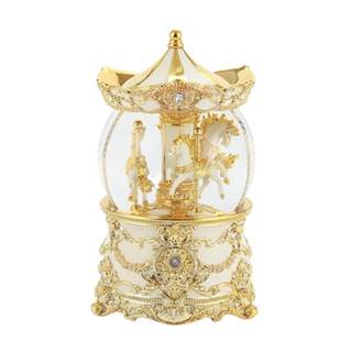 JARLL赞尔水晶球音乐盒旋转木马八音盒女友生日圣诞礼物送老婆