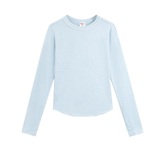 Wilson威尔胜官方春季轻薄舒适弹力修身运动网球抗菌针织长袖T恤