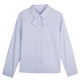 Long Sleeve Tencel Cotton Shirt with Bow for Little People