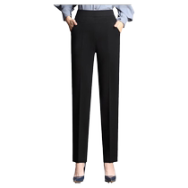 Middle-aged and elderly womens trousers spring and autumn style mothers trousers middle-aged elastic straight high-waisted loose sports and leisure long trousers