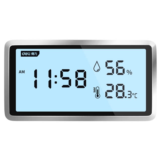 Deli temperature and humidity meter household indoor baby room wall hanger
