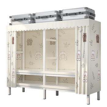 Installation-free folding wardrobe for home bedroom rental use