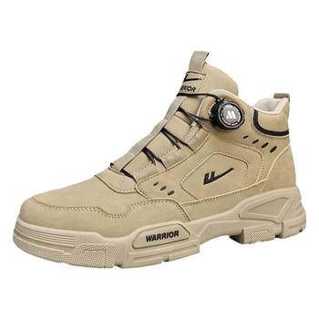 Hui li genuine men's shoes winter plus velvet popular style martin boots