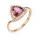 Customized natural colored pink tourmaline diamond ring