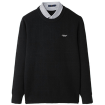 HLA Heilan House Core Spun Yarn Sweater 24 Autumn New Double Collar Contrast Color Embroidery Slim Fit Bottoming Sweater for Men