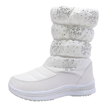 ການຂົນສົ່ງຟຣີ Northeast winter new mid-tube outdoor waterproof, non-slip, thickened and warm women's snow boots cotton shoes and women's cotton shoes