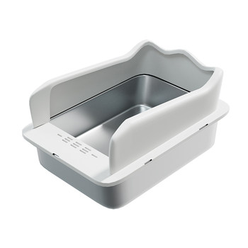 Stainless steel litter box extra large anti-splash new semi-enclosed cat litter box special small anti-odor cat toilet for young cats