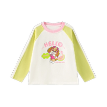 () Paw Paw Team Girls Long Sleeve T-Shirt Spring and Autumn Baby Childrens Cotton Top Spring Girls Bottoming Shirt