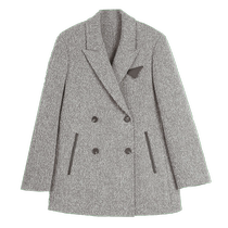 (Paris Series) ELLE Sheep Wool Suit Collar Double-sided Woolen Coat Womens 24 Winter Wear Small Woolen Coat