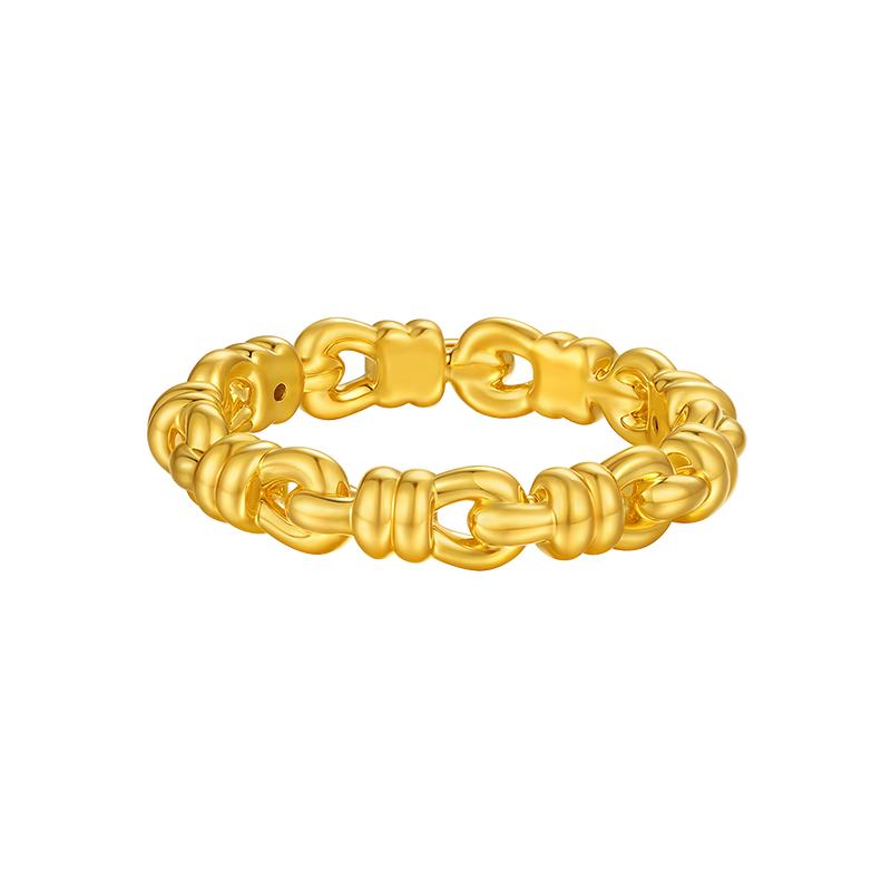 TSL Xie Ruilin gold ring 5D hard gold craft pure gold chain ring women XR269