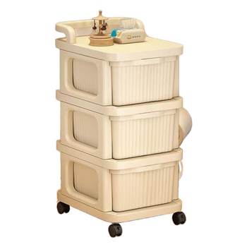 Cart snack cream storage rack living room floor-standing mobile multi-layer toys household bedroom storage drawer type