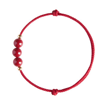 Cinnabar anklet ສໍາລັບແມ່ຍິງ 2024 new trendy transfer beads good luck red rope anklet Year of the Dragon Benming year foot rope cinnabar bracelet