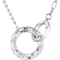 CRD PT950 Platinum Necklace Honeycomb Double Ring Platinum Chain Platinum Neck Asymmetric Necklace