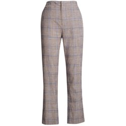 LANDI Contrast Color Plaid Slim Suit Pants Women's Nine-Point Pants Summer New High Waist Pencil Pants