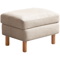 Genji Wood Language Solid Wood Sofa Footstool Modern Simple Home Shoe Changing Stool Home Low Stool Living Room Fabric Pouf