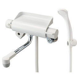 (In stock) Japan Sanei's new thermostatic shower faucet with storage tray supercharged white shower head