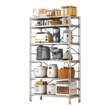 Stainless steel adjustable floor-standing kitchen microwave storage rack