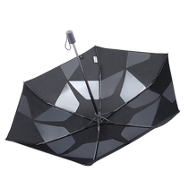 (Self-operated) Japanese fully automatic umbrella for men easy to fold safe three-fold lightweight high-end rain or shine
