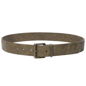 Miss sixty2026 summer new belt women's genuine leather cowhide stud-embossed logo design belt