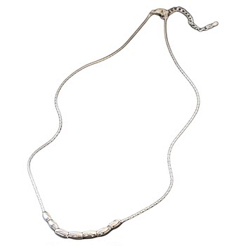 Silver seven-grain rice beaded necklace, high-end and luxurious