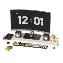 Corner Workstation Computer Monitor Riser Office Desktop Monitor Stand Heightening Base Storage Rack