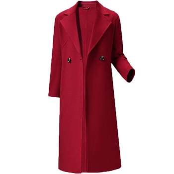 Long suit coat coat women's double-sided cashmere coat