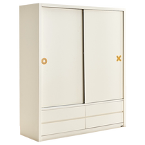 Quanyou Home Modern Simple Cream Style Childrens Finished Wardrobe Bedroom Mens and Womens Childrens Sliding Door Wardrobe 660133