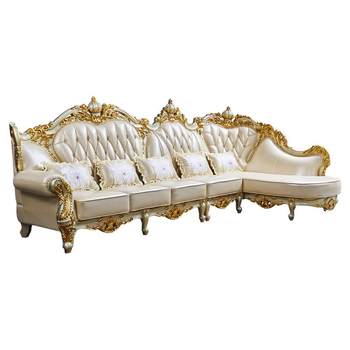 European style first layer cowhide sponge sofa