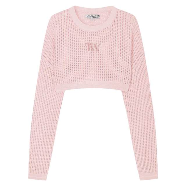 TeenieWeenie Bear Summer New Short Navel-Opening Sexy and Fashionable Hollow Round Neck Knit Top for Women