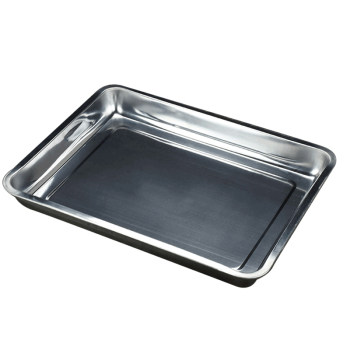 Free shipping stainless steel rectangular canteen shallow tray