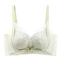 Catman Underwear Womens Summer Thin Lace Big Breast Revealing Small Push-up Shrinking Secondary Breasts Anti-Sagging Full Cup Bra