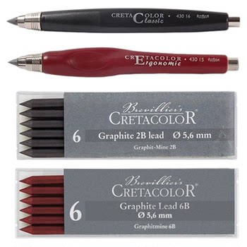 Austrian Cretacolor Imported Mechanical Pencil Design Sketching Engineering Pencil 5.6mm Thick Core Charcoal Pencil Durable Non-Breaking Lead Comfortable for Hand Drawing Special Lead Holder