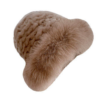 New winter rex rabbit fur woven fox fur hat