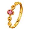 Gold Supreme Gold Ring for Women Inlaid with Garnet Pure Gold Fashionable Index Finger Ring Wedding Anniversary Gift for Wife