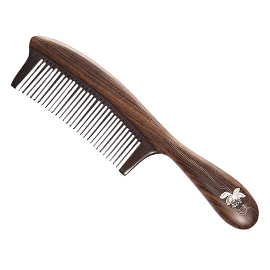 白象梳篦 天然沉贵宝镶嵌贝壳大号木梳子刻字礼物礼盒装送男女友