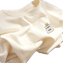 Milky white short-sleeved T-shirt for women in summer new style loose cotton half-sleeved T-shirt versatile age-reducing printed slimming top