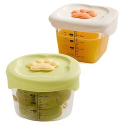 October Crystal Glass Baby Food Container Steamed Egg Bowl Freezer Storage Box Baby Food Dispensing Box
