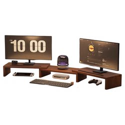 Rotatable and Extendable Computer Monitor Stand for Dual Monitors, Corner Desktop Organizer, Office Desk, Home Laptop Holder