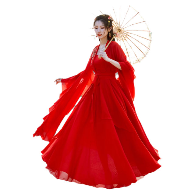Ancient costume red new Hanfu improved red