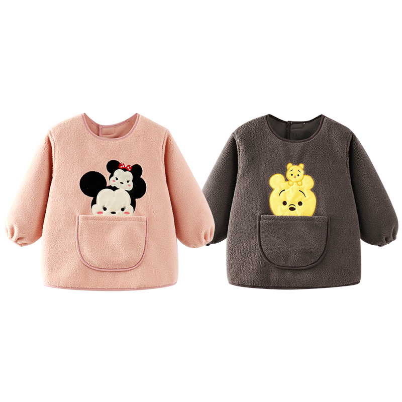 Autumn and winter thickened baby coveralls for eating and waterproof outerwear